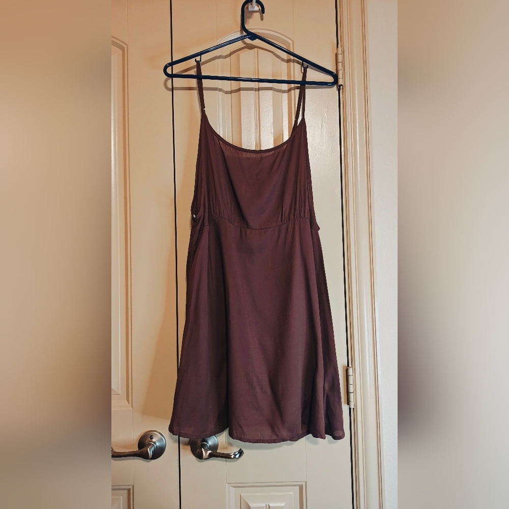 Free People Chocolate Brown Mini Layering Style Slip Top/Dress Size Large